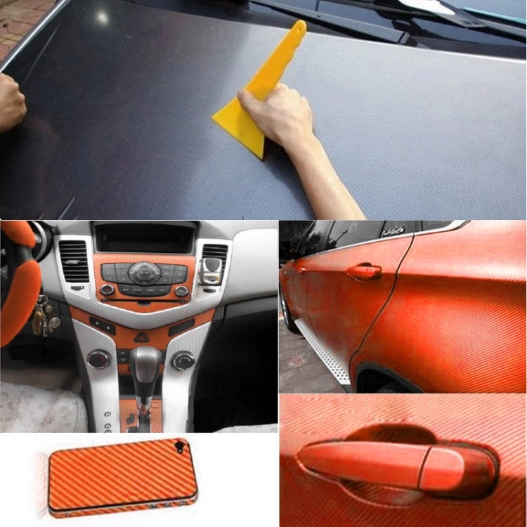 Car Decorative 3D Carbon Fiber PVC Sticker, Size: 127cm x 50cm(Orange) by buy2fix