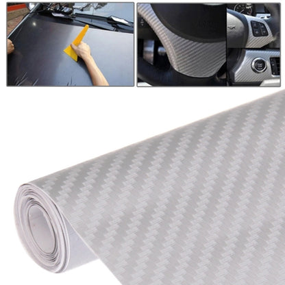 Car Decorative 3D Carbon Fiber PVC Sticker, Size: 127cm x 50cm(Silver) by buy2fix