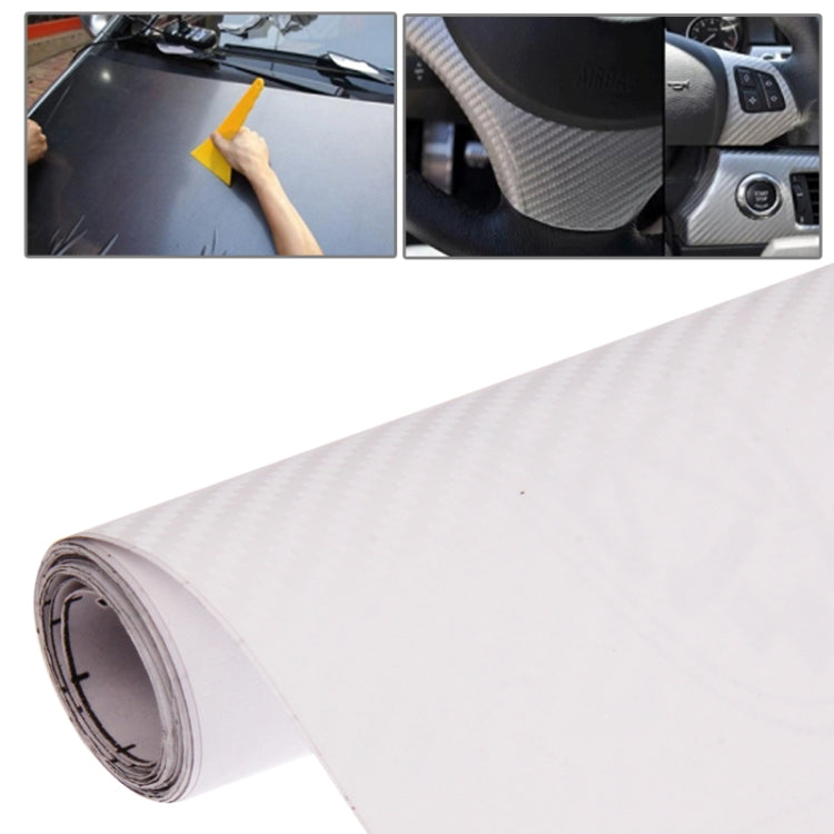 Car Decorative 3D Carbon Fiber PVC Sticker, Size: 127cm x 50cm(White) by buy2fix