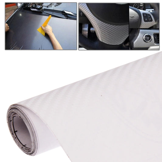 Car Decorative 3D Carbon Fiber PVC Sticker, Size: 127cm x 50cm(White) by buy2fix