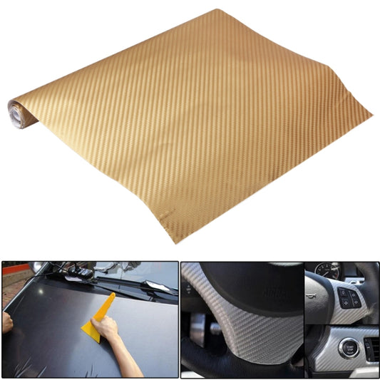 Car Decorative 3D Carbon Fiber PVC Sticker, Size: 127cm x 50cm(Yellow) by buy2fix