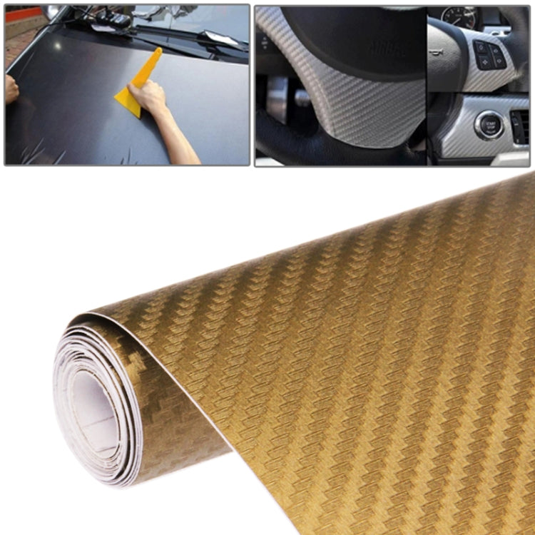 Car Decorative 3D Carbon Fiber PVC Sticker, Size: 127cm x 50cm(Gold) by buy2fix