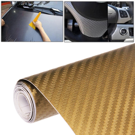 Car Decorative 3D Carbon Fiber PVC Sticker, Size: 127cm x 50cm(Gold) by buy2fix
