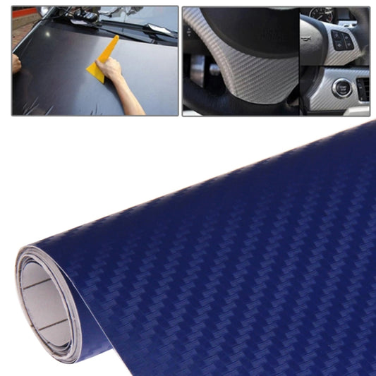 Car Decorative 3D Carbon Fiber PVC Sticker, Size: 127cm x 50cm(Dark Blue) by buy2fix