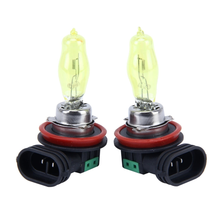 2 X H11 HOD Halogen Bulbs 12V 100W 2400 LM 3500K Yellow Light Headlights - Halogen Lights by buy2fix | Online Shopping UK | buy2fix