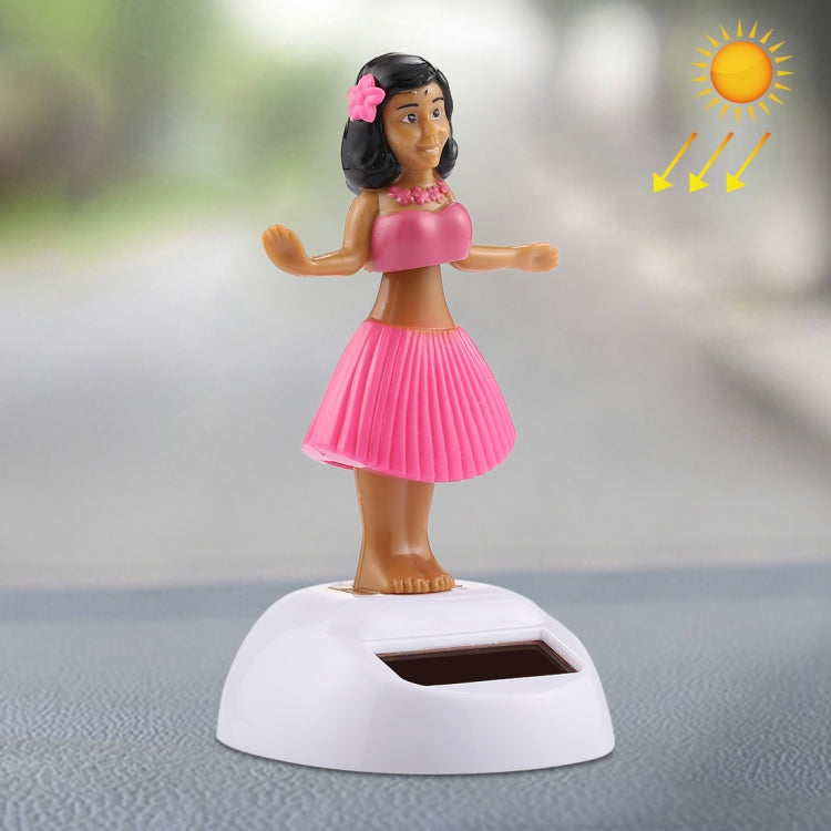 Solar Powered Bobble Head Dancing Toy Car Decoration Ornament Cute Hula Princess(Pink) by buy2fix