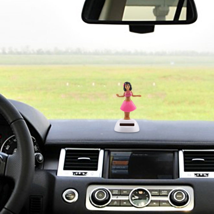 Solar Powered Bobble Head Dancing Toy Car Decoration Ornament Cute Hula Princess(Pink) by buy2fix