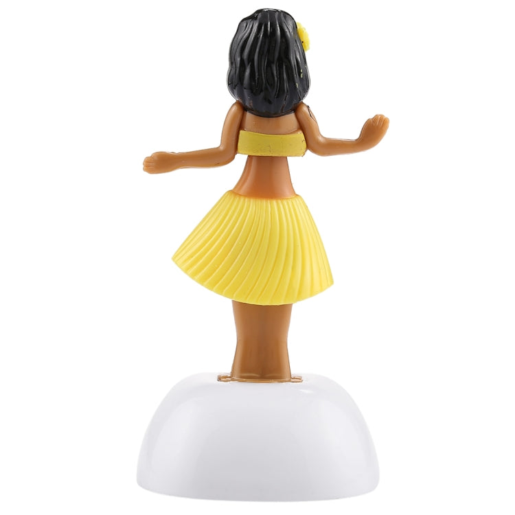 Solar Powered Bobble Head Dancing Toy Car Decoration Ornament Cute Hula Princess(Yellow) - Ornaments by buy2fix | Online Shopping UK | buy2fix