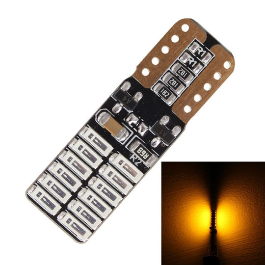2 STÜCKE T10 4,8 W 720 LM gelbes Licht 24 SMD 4014 LED fehlerfreie Canbus-Auto-Umrissleuchten-Lampe, DC 12 V