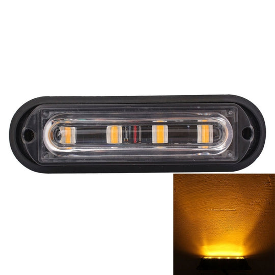 12W 720LM 4-LED gelbes Licht 18 Blitzmuster Auto Strobe Notwarnlicht Lampe, DC 12V