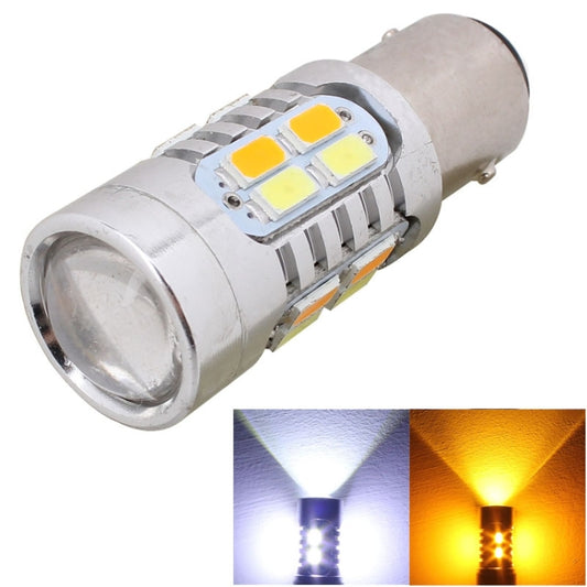 2PCS 1157/BAY15D 10W 700LM  Yellow + White Light 20-LED SMD 5630 Car Brake Light Lamp Bulb, Constant Current, DC 12-24V - Brake Lights by buy2fix | Online Shopping UK | buy2fix