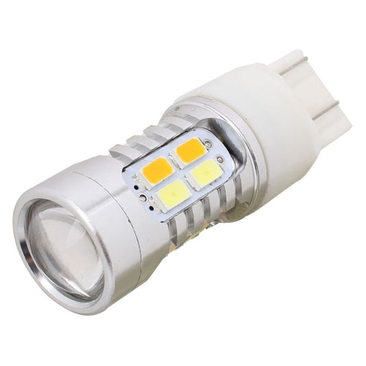 2PCS T20 10W 700LM Yellow + White Light Dual Wires 20-LED SMD 5630 Car Brake Light Lamp Bulb, Constant Current, DC 12-24V - Brake Lights by buy2fix | Online Shopping UK | buy2fix