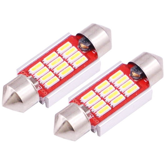 2 PCS 36mm 3.5W 180LM White Light 12 LED SMD 4014 CANBUS License Plate Reading Lights Car Light Bulb by buy2fix