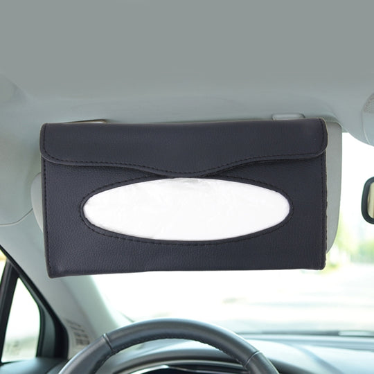 Boîte distributrice élégante en cuir PU pour pare-soleil de voiture, porte-papier de soie