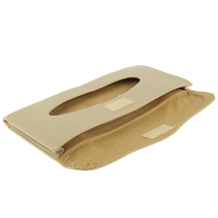 Elegant PU Leather Car Sun Visor Tissue Paper Holder Dispenser Box(Beige) by buy2fix
