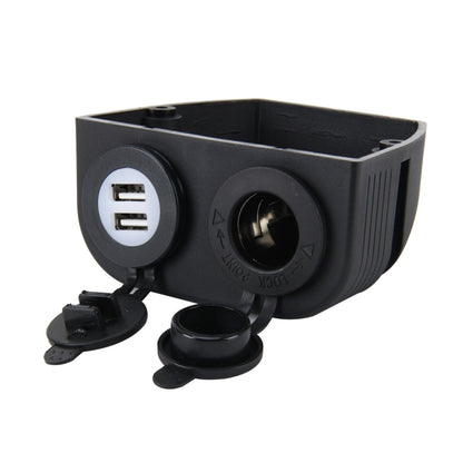 5V 2.1A Dual-USB Ports w/20A Car Cigarette Lighter Socket Car Charger(Black) - Cigar Socket by buy2fix | Online Shopping UK | buy2fix