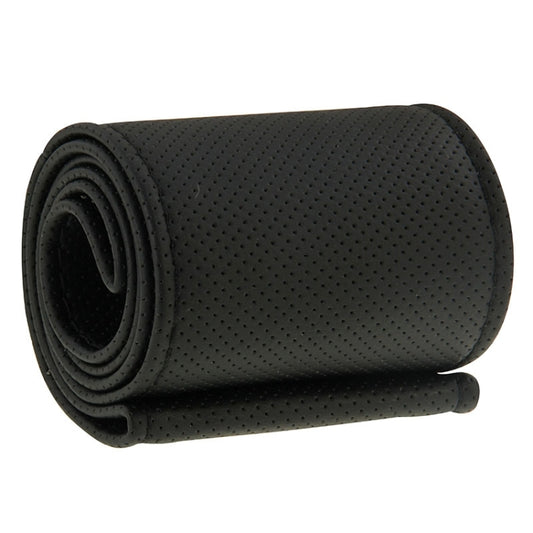 PU Leather Steering Wheel Cover With Needle and Thread, Size: 54x10.5cm (Black) - Steering Wheel Accessories by buy2fix | Online Shopping UK | buy2fix