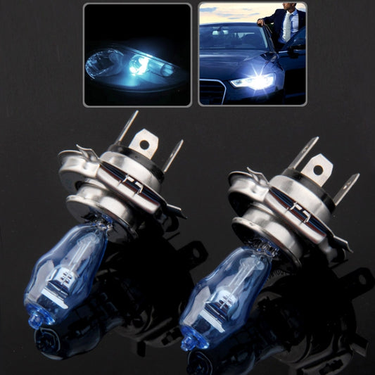 HOD H4 Halogen Bulb, Super White Car Headlight Bulb, 12 V, 90 /100W, 6000K 2400 LM (Pair) - Halogen Lights by buy2fix | Online Shopping UK | buy2fix