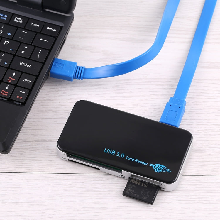 USB 3.0 Card Reader, Super Speed 5Gbps, Support CF / SD / TF / M2 / XD / MS Card, Plastic Shell by buy2fix