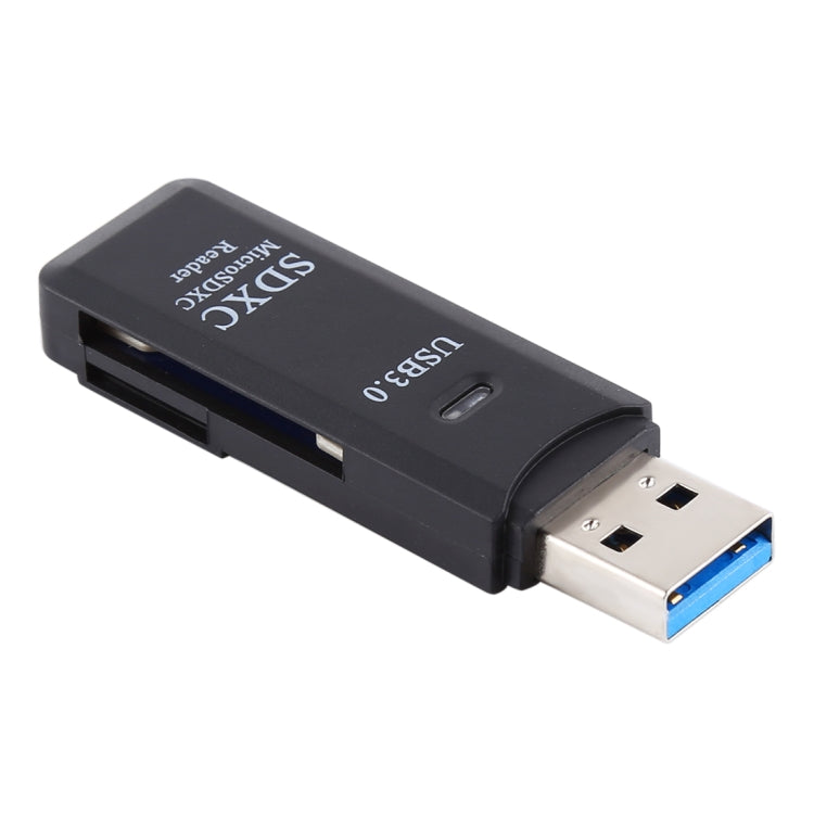 2 in 1 USB 3.0 Card Reader, Super Speed 5Gbps, Support SD Card / TF Card(Black) by buy2fix