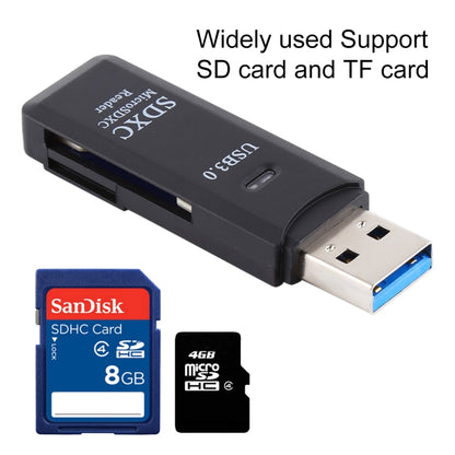 2 in 1 USB 3.0 Card Reader, Super Speed 5Gbps, Support SD Card / TF Card(Black) by buy2fix