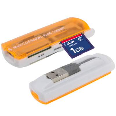 USB 2.0 Multi Card Reader, Support SD/MMC, MS, TF, M2 Card(Orange) by buy2fix