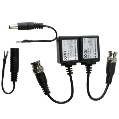 2 PCS Passive Balun Twisted Pair Transceiver(Black)