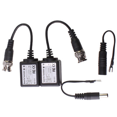 2 PCS Passive Balun Twisted Pair Transceiver(Black) - Video Balun by buy2fix | Online Shopping UK | buy2fix