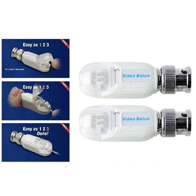 2 PCS UTP Network Video Balun CAT5 to Camera CCTV BNC DVR O-611(White) - Video Balun by buy2fix | Online Shopping UK | buy2fix