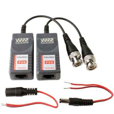 2 PCS Passive Video Balun with Power Video / Data(Grey) - Video Balun by buy2fix | Online Shopping UK | buy2fix
