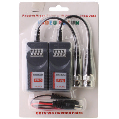 2 PCS Passive Video Balun with Power Video / Data(Grey) - Video Balun by buy2fix | Online Shopping UK | buy2fix