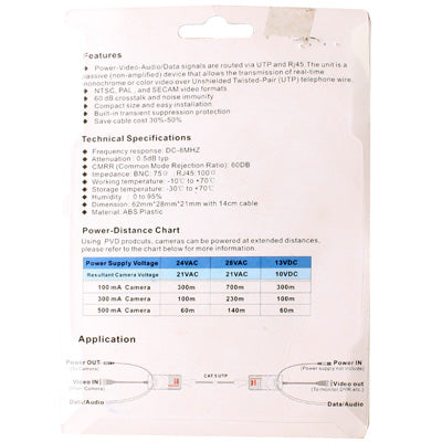 2 PCS Passive Video Balun with Power Video / Data(Grey) - Video Balun by buy2fix | Online Shopping UK | buy2fix