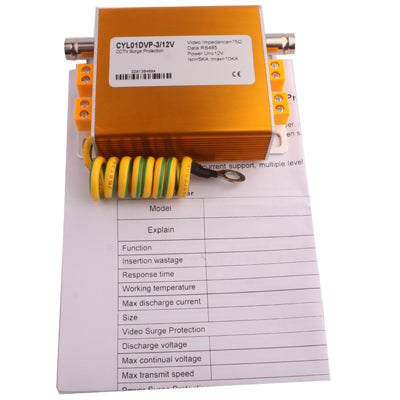12V 3 in 1 Power Video Signal Security Surge Arrester - Video Balun by buy2fix | Online Shopping UK | buy2fix