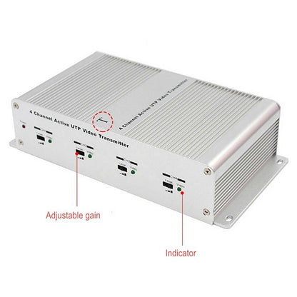 4 Channel Active UTP Video Transmitter(Silver) - Video Balun by buy2fix | Online Shopping UK | buy2fix