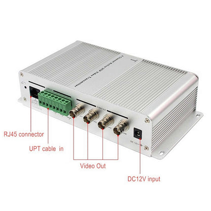 4 Channel Active UTP Video Transmitter(Silver) - Video Balun by buy2fix | Online Shopping UK | buy2fix
