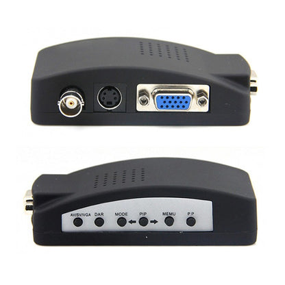 S-Video / BNC to VGA Signal Converter(Black) - Video Balun by buy2fix | Online Shopping UK | buy2fix