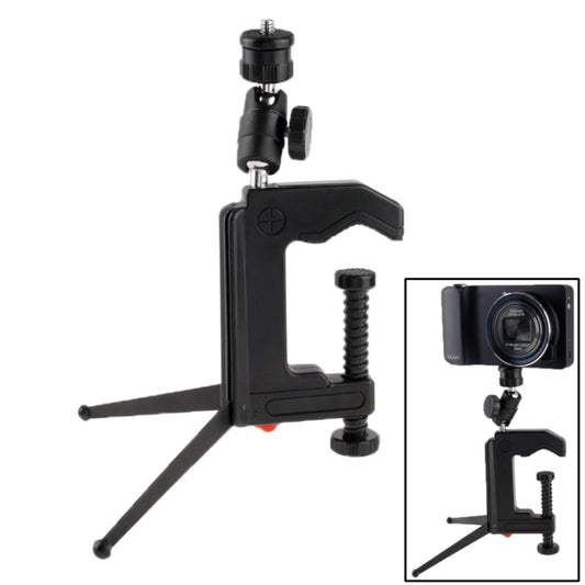 Portable Multi-Function Folding Clamp Tripod for Mini Card Digital Camera(Black) - Tripods by buy2fix | Online Shopping UK | buy2fix