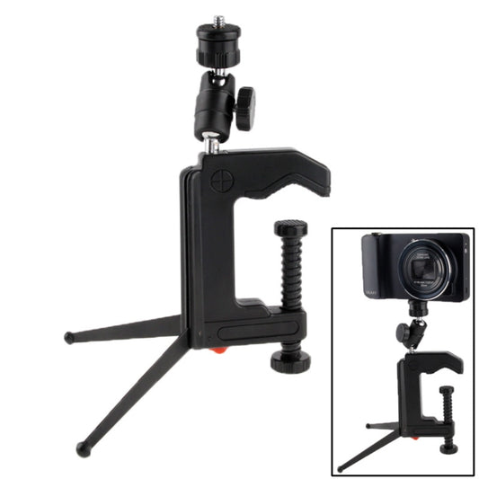 Portable Multi-Function Folding Clamp Tripod for Mini Card Digital Camera(Black) - Tripods by buy2fix | Online Shopping UK | buy2fix