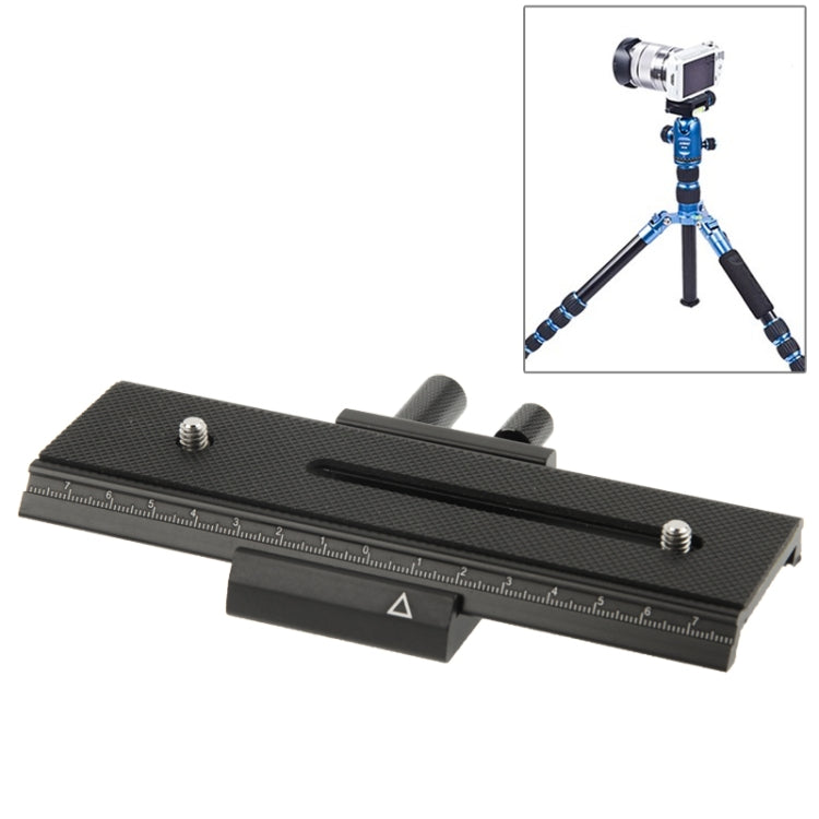 2-way Macro Focus Rail Slider Long-type Tripod Head Plate(Black) - Quick Release Plate by buy2fix | Online Shopping UK | buy2fix