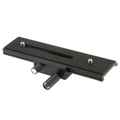 2-way Macro Focus Rail Slider Long-type Tripod Head Plate(Black) - Quick Release Plate by buy2fix | Online Shopping UK | buy2fix