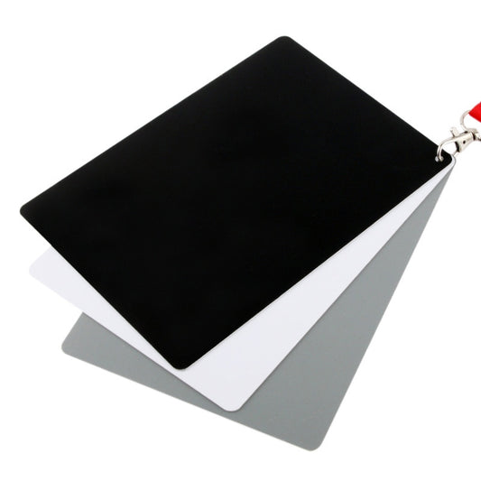 3 in 1 Black White Gray Balance Card / Digital Gray Card with Strap, Works with Any Digital Camera, File Form: RAW and JPEG, Size: 17.5cm x 12cm -  by buy2fix | Online Shopping UK | buy2fix