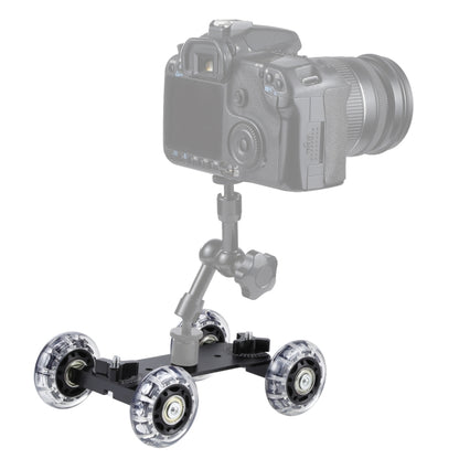 Floor Table Video Slider Track Dolly Car for DSLR Camera(Black) - Camera Dolly by buy2fix | Online Shopping UK | buy2fix