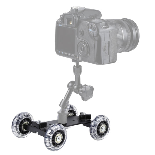 Floor Table Video Slider Track Dolly Car for DSLR Camera(Black) - Camera Dolly by buy2fix | Online Shopping UK | buy2fix