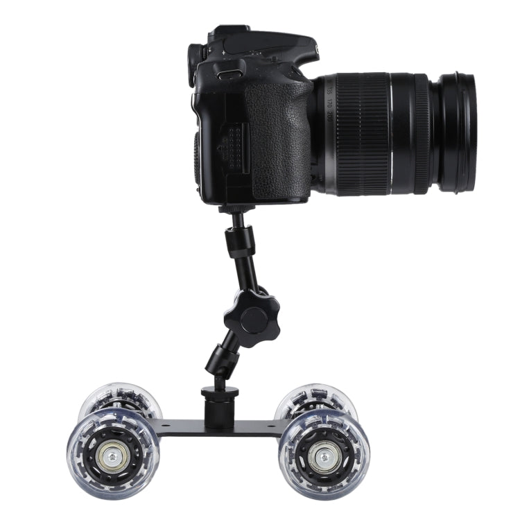 Floor Table Video Slider Track Dolly Car for DSLR Camera(Black) - Camera Dolly by buy2fix | Online Shopping UK | buy2fix