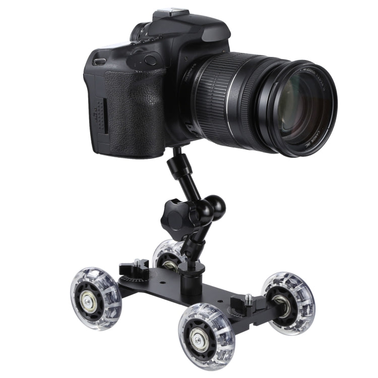 Floor Table Video Slider Track Dolly Car for DSLR Camera(Black) - Camera Dolly by buy2fix | Online Shopping UK | buy2fix