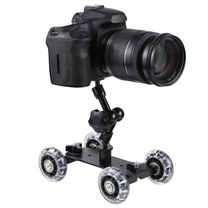 Floor Table Video Slider Track Dolly Car for DSLR Camera(Black) - Camera Dolly by buy2fix | Online Shopping UK | buy2fix