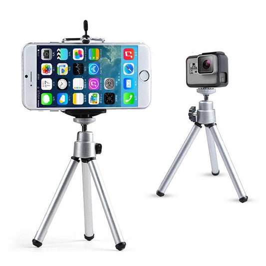 Portable 360 Degree Rotating Mobile Phone Shooting Tripod(Silver) - Selfie Sticks by buy2fix | Online Shopping UK | buy2fix