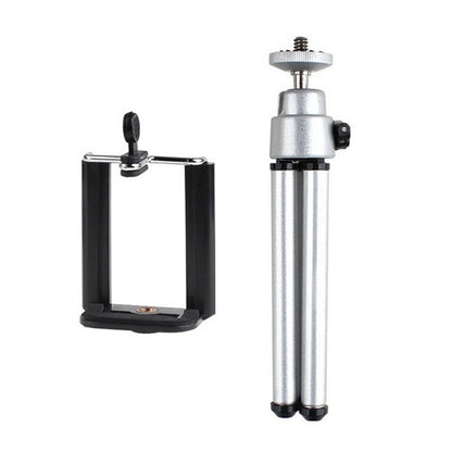 Portable 360 Degree Rotating Mobile Phone Shooting Tripod(Silver) - Selfie Sticks by buy2fix | Online Shopping UK | buy2fix