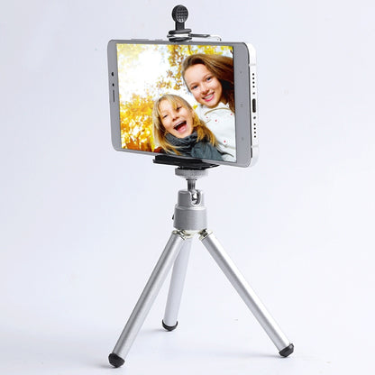 Portable 360 Degree Rotating Mobile Phone Shooting Tripod(Silver) - Selfie Sticks by buy2fix | Online Shopping UK | buy2fix