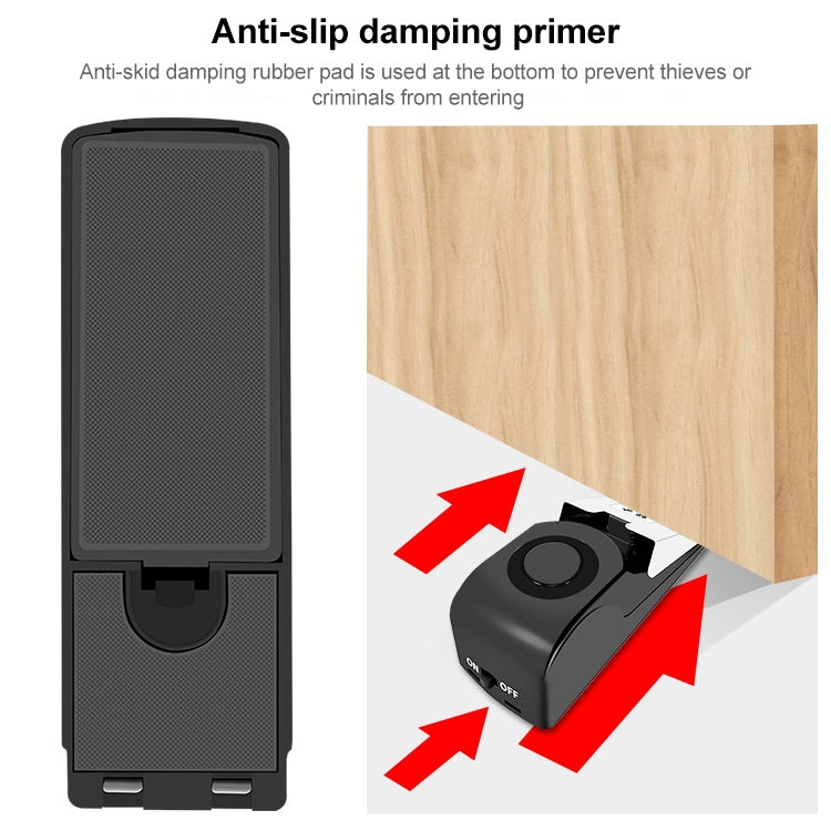 HH-MD001 Door Stop Wedge Alarm for Home and Travel(Black) - Door Window Alarm by buy2fix | Online Shopping UK | buy2fix
